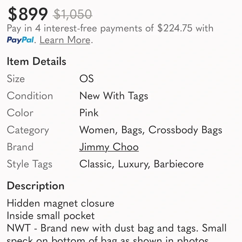 Jimmy Choo Pink Crystal Logo Clutch - Picture 7 of 7